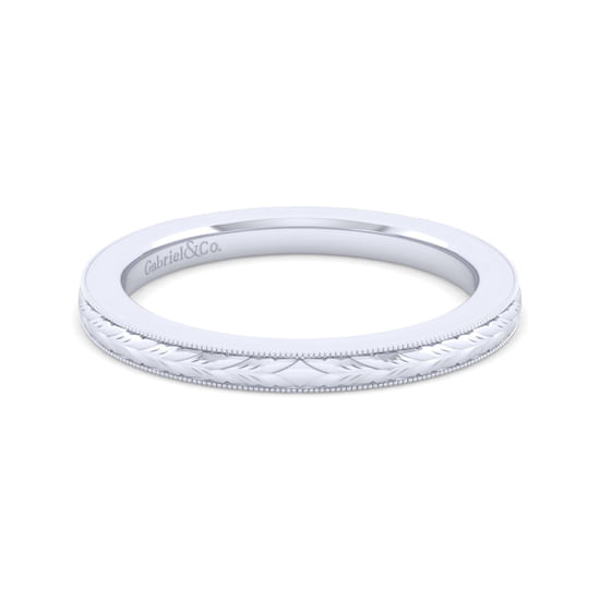 Gabriel - Vintage 14K White Gold Matching Wedding Band