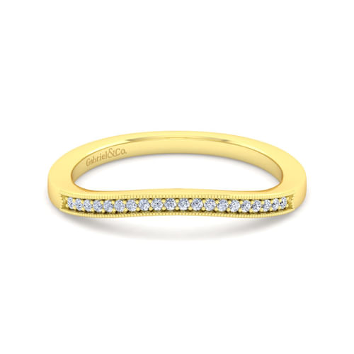 Vintage 14K Yellow Gold Diamond Matching Wedding Band