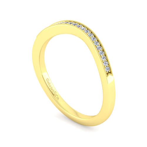 Vintage 14K Yellow Gold Diamond Matching Wedding Band