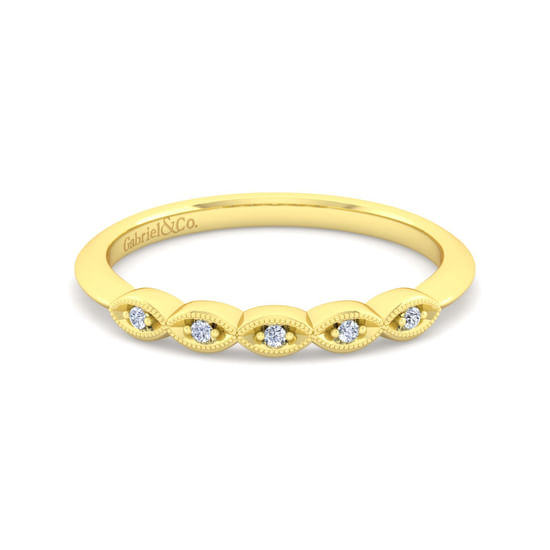 Gabriel - Vintage 14K Yellow Gold Diamond Matching Wedding Band