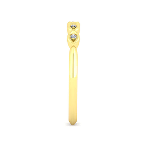 Vintage 14K Yellow Gold Diamond Matching Wedding Band