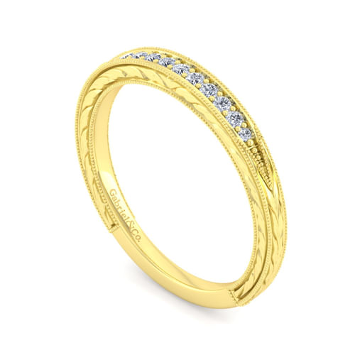 Vintage 14K Yellow Gold Diamond Matching Wedding Band