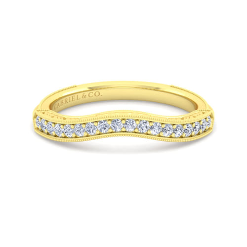 Vintage 14K Yellow Gold Diamond Matching Wedding Band