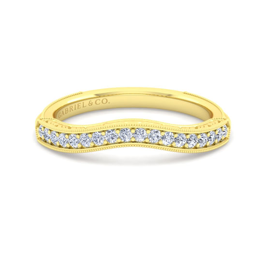Gabriel - Vintage 14K Yellow Gold Diamond Matching Wedding Band