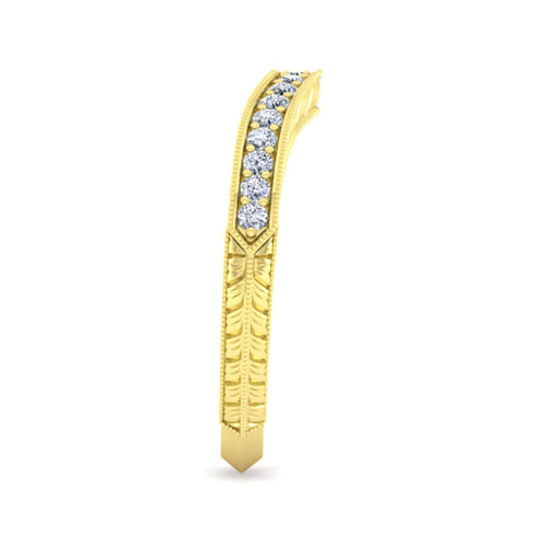 Vintage 14K Yellow Gold Diamond Matching Wedding Band