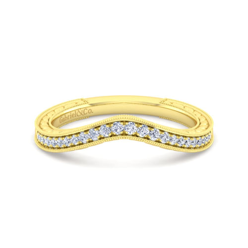 Vintage 14K Yellow Gold Diamond Matching Wedding Band