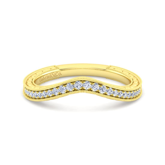 Gabriel - Vintage 14K Yellow Gold Diamond Matching Wedding Band