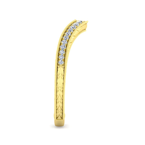 Vintage 14K Yellow Gold Diamond Matching Wedding Band
