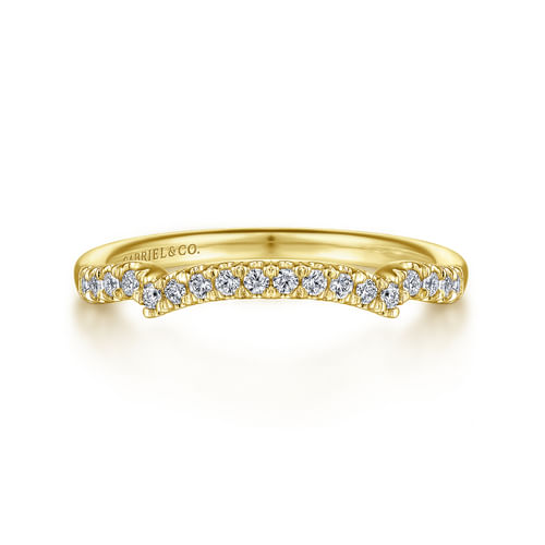 Vintage 14K Yellow Gold Diamond Matching Wedding Band