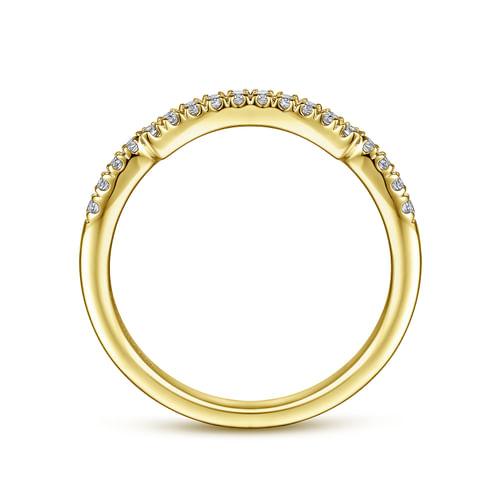 Vintage 14K Yellow Gold Diamond Matching Wedding Band