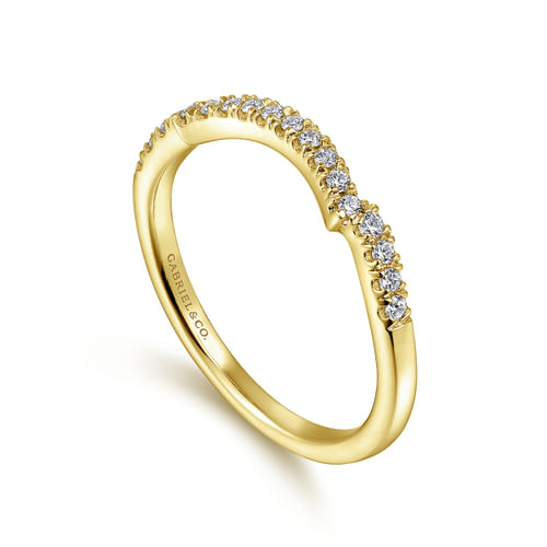 Vintage 14K Yellow Gold Diamond Matching Wedding Band