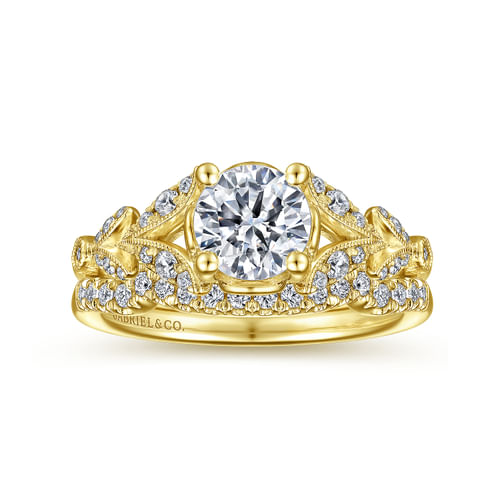Vintage 14K Yellow Gold Diamond Matching Wedding Band