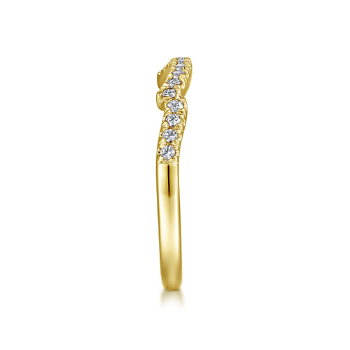 Vintage 14K Yellow Gold Diamond Matching Wedding Band