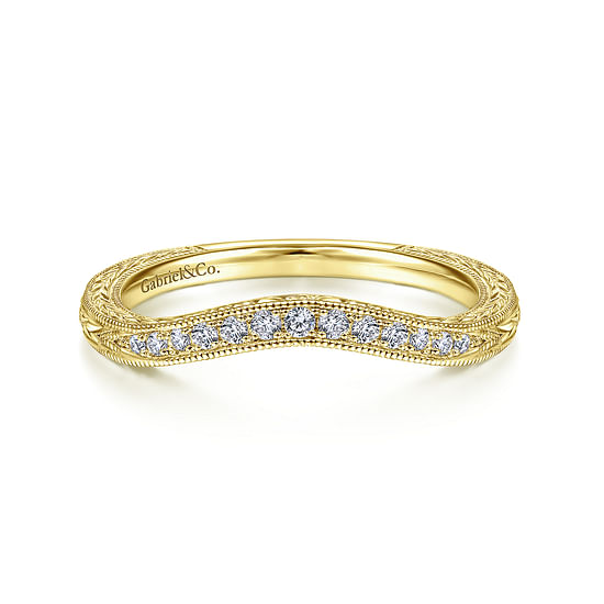 Gabriel - Vintage 14K Yellow Gold Diamond Matching Wedding Band