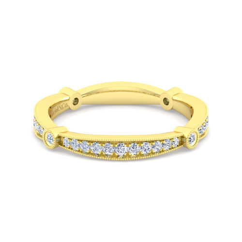 Vintage 14K Yellow Gold Diamond Matching Wedding Band