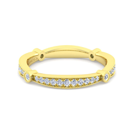 Gabriel - Vintage 14K Yellow Gold Diamond Matching Wedding Band