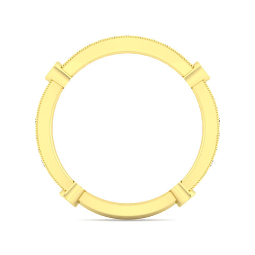 Vintage 14K Yellow Gold Diamond Matching Wedding Band