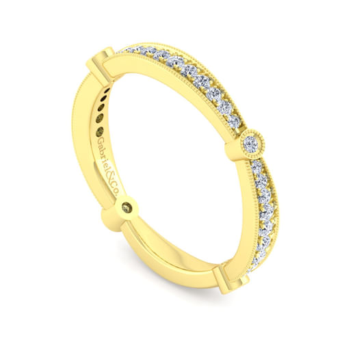 Vintage 14K Yellow Gold Diamond Matching Wedding Band