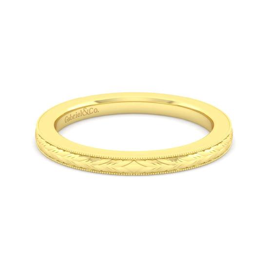 Gabriel - Vintage 14K Yellow Gold Matching Wedding Band