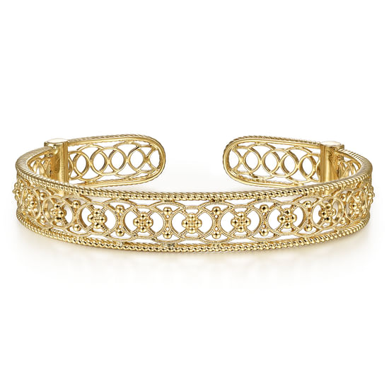 Gabriel - Vintage 14K Yellow Gold Open Filligree Bangle