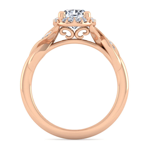 Vintage Inspired 14K Rose Gold Oval Halo Diamond Engagement Ring Vintage Inspired 14K Rose Gold Oval Halo Diamond Engagement Ring