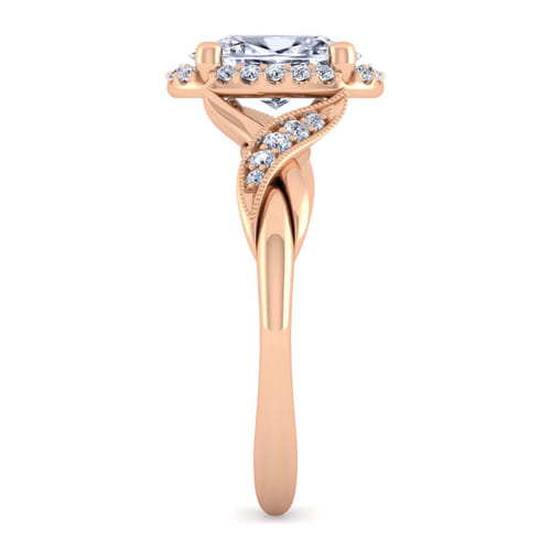 Vintage Inspired 14K Rose Gold Oval Halo Diamond Engagement Ring Vintage Inspired 14K Rose Gold Oval Halo Diamond Engagement Ring