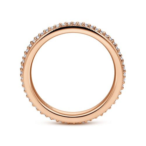 Vintage Inspired 14K Rose Gold Prong Set Diamond Eternity Band