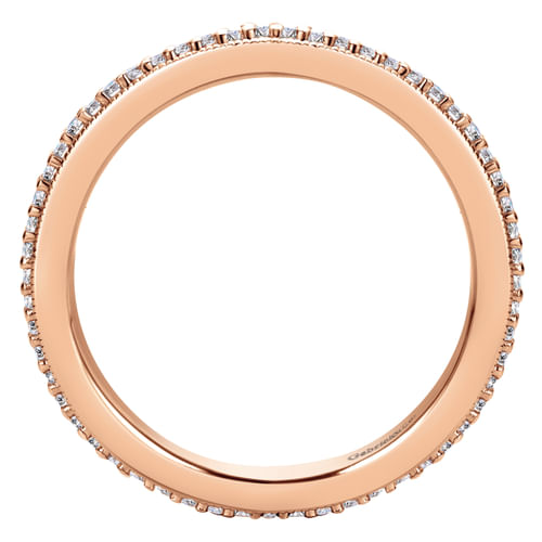 Vintage Inspired 14K Rose Gold Prong Set Diamond Eternity Band