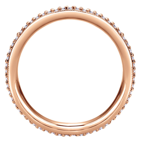 Vintage Inspired 14K Rose Gold Prong Set Diamond Eternity Band