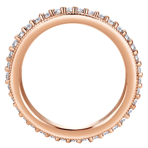 Vintage Inspired 14K Rose Gold Prong Set Diamond Eternity Band