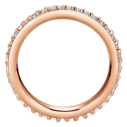 Vintage Inspired 14K Rose Gold Prong Set Diamond Eternity Band