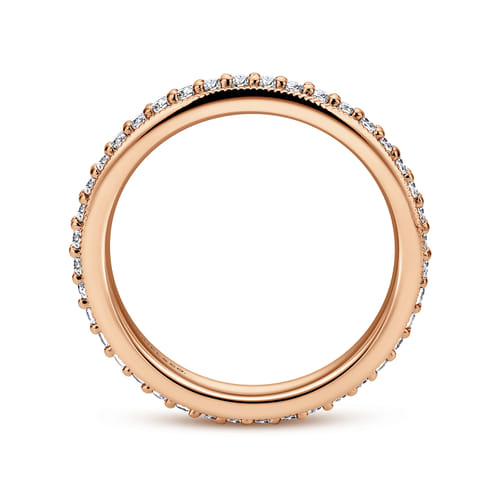 Vintage Inspired 14K Rose Gold Prong Set Diamond Eternity Band