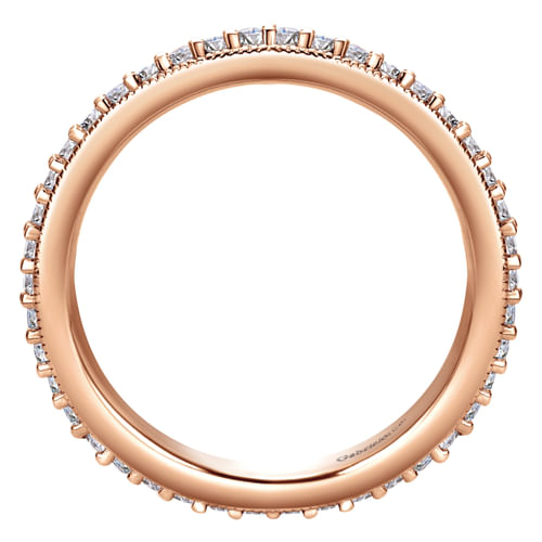 Vintage Inspired 14K Rose Gold Prong Set Diamond Eternity Band