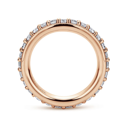 Vintage Inspired 14K Rose Gold Prong Set Diamond Eternity Band