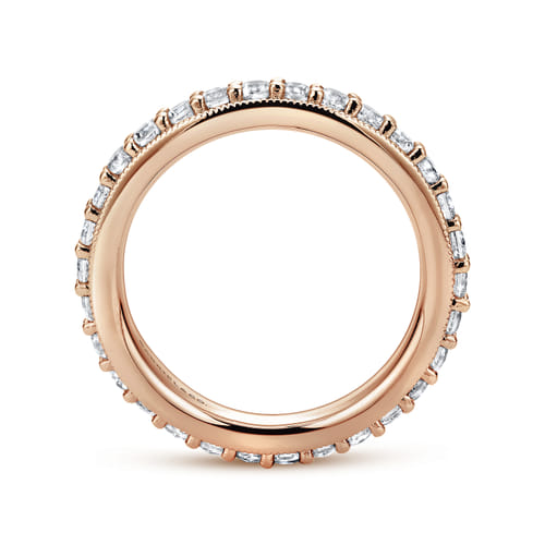 Vintage Inspired 14K Rose Gold Prong Set Diamond Eternity Band