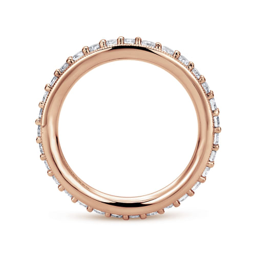 Vintage Inspired 14K Rose Gold Prong Set Diamond Eternity Band
