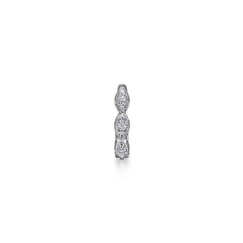 Vintage Inspired 14K White Gold 13.5MM Diamond Single Ear Cuff