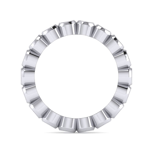 Vintage Inspired 14K White Gold Bezel Set Diamond Eternity Band