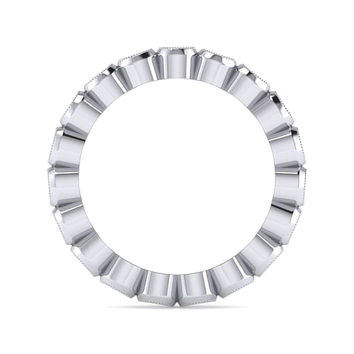 Vintage Inspired 14K White Gold Bezel Set Diamond Eternity Band
