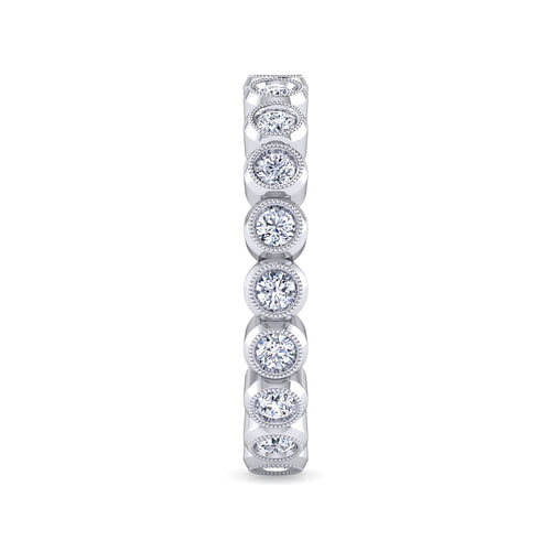 Vintage Inspired 14K White Gold Bezel Set Diamond Eternity Band