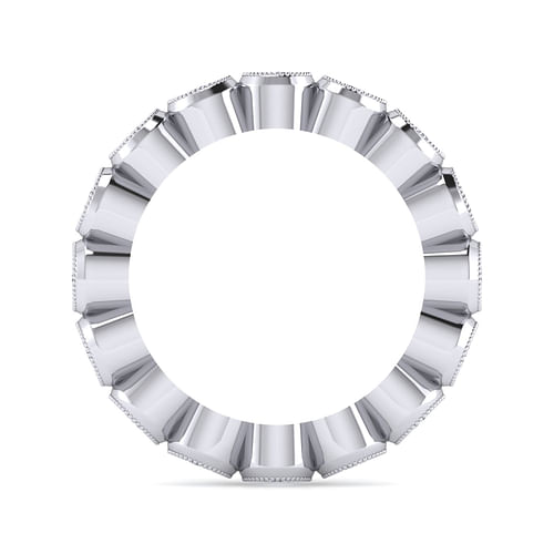 Vintage Inspired 14K White Gold Bezel Set Diamond Eternity Band