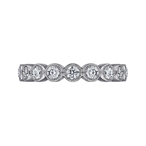 Vintage Inspired 14K White Gold Bezel Set Diamond Eternity Band