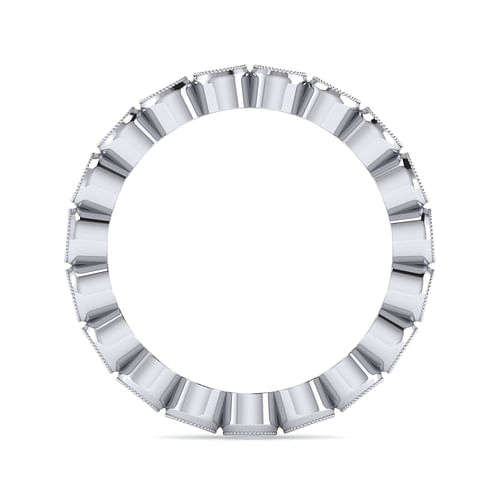 Vintage Inspired 14K White Gold Bezel Set Diamond Eternity Band