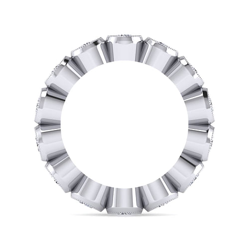 Vintage Inspired 14K White Gold Bezel Set Diamond Eternity Band