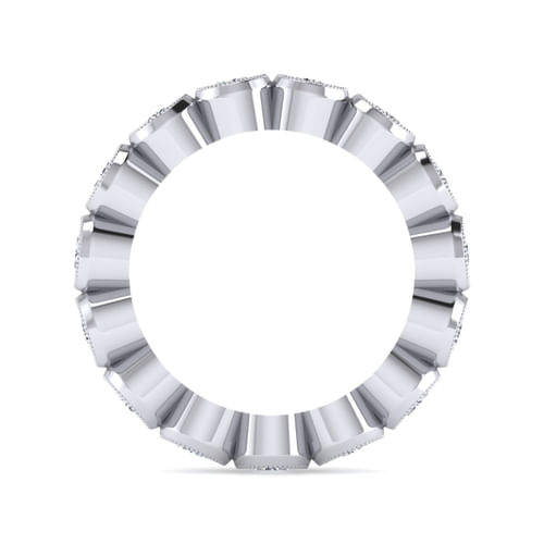 Vintage Inspired 14K White Gold Bezel Set Diamond Eternity Band
