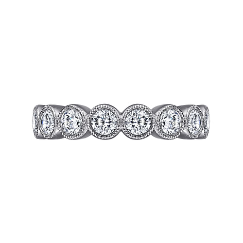 Vintage Inspired 14K White Gold Bezel Set Diamond Eternity Band