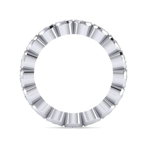 Vintage Inspired 14K White Gold Bezel Set Diamond Eternity Band