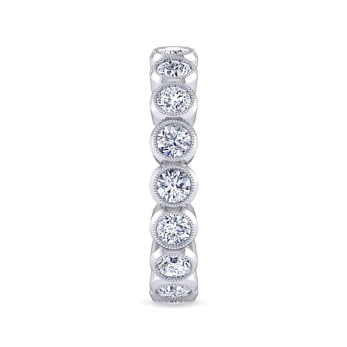 Vintage Inspired 14K White Gold Bezel Set Diamond Eternity Band