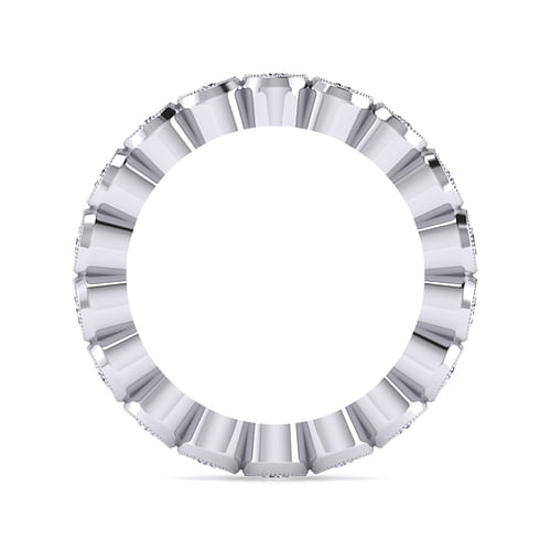 Vintage Inspired 14K White Gold Bezel Set Diamond Eternity Band
