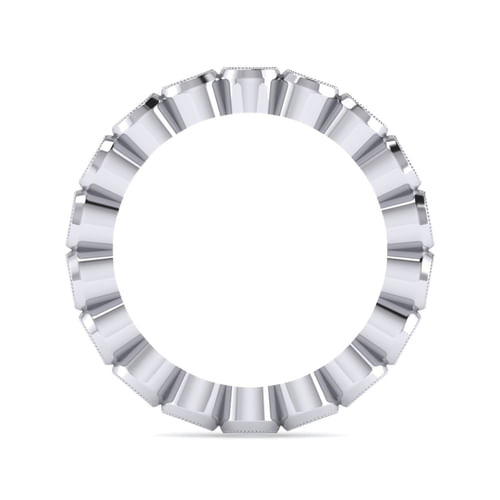 Vintage Inspired 14K White Gold Bezel Set Diamond Eternity Band